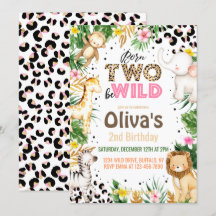 Born Two Be Wild 2nd Birthday Jungle Animals