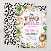 Born Two Be Wild Leopard Print Safari 2nd Birthday
