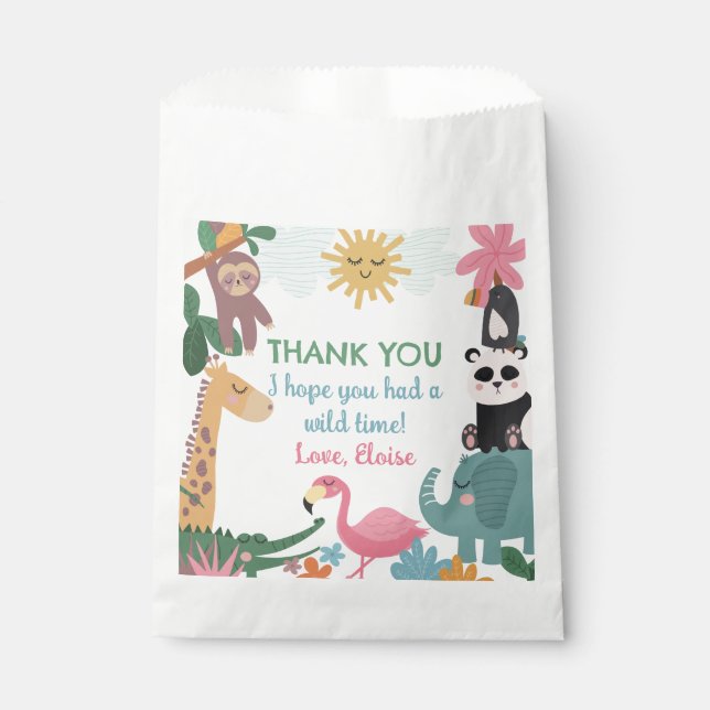 Born Two Be Wild Pink  Favour Bag (Front)