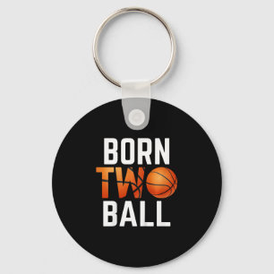 Born Two Ll Sketll 2 Years Old Birthday Party Kids Keychain
