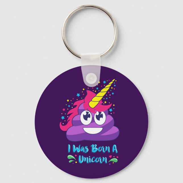 Born Unicorn Emoji Keychain (Front)