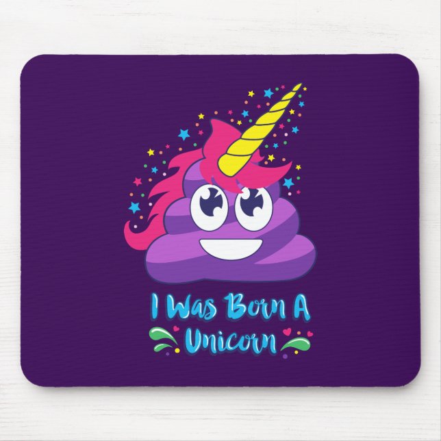 Born Unicorn Emoji Poop Mouse Pad (Front)