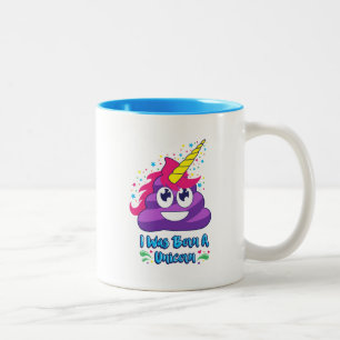 Born Unicorn Emoji Poop Two-Tone Coffee Mug