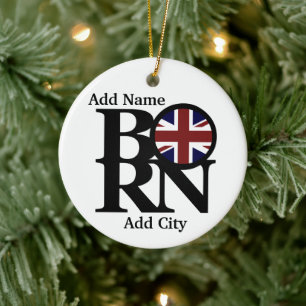 BORN United Kingdom Customizable Ceramic Ornament
