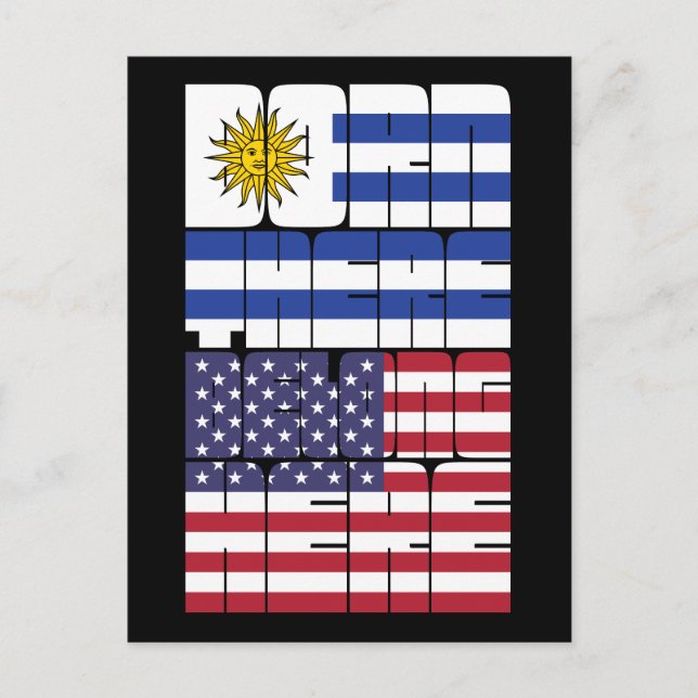 Born Uruguay Belong American Postcard (Front)