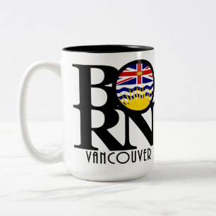 BORN Vancouver (BC Flag) 15oz Two-Tone Coffee Mug