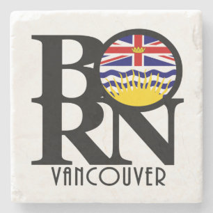 BORN Vancouver (BC Flag) Stone Coaster