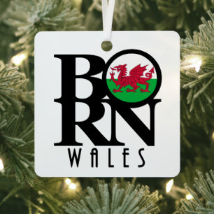 BORN Wales  Metal Ornament