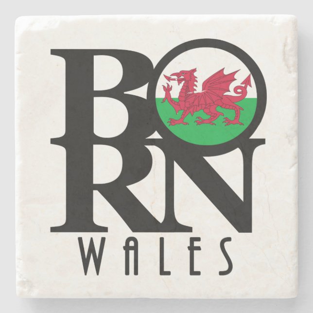 BORN Wales Stone Coaster (Front)