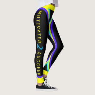 Born Warrior, Motivated to Succeed (Your Name) Leggings