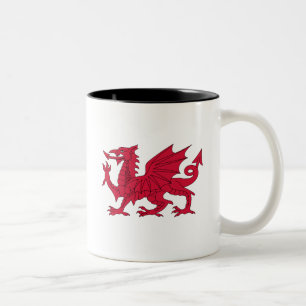 Born Welsh Poem with Dragon Two-Tone Coffee Mug
