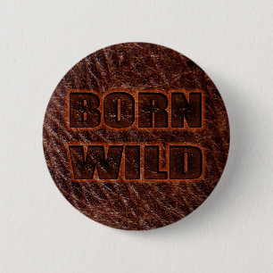 Born wild genuine leather 2 inch round button