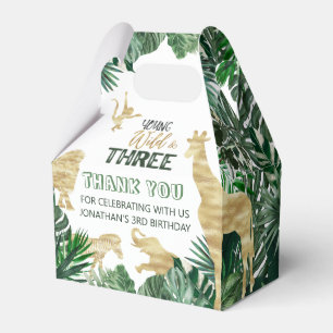 Born Wild Jungle Safari Themed 3rd Birthday Favor Box