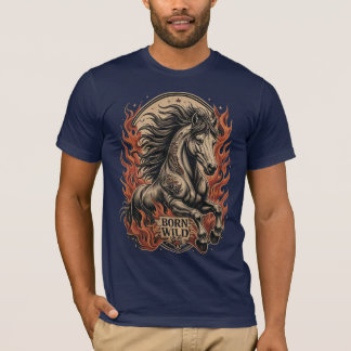 Born Wild Traditional Tattoo Horse T-Shirt