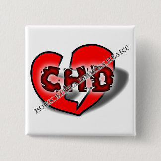 Born With A Broken Heart 2 Inch Square Button