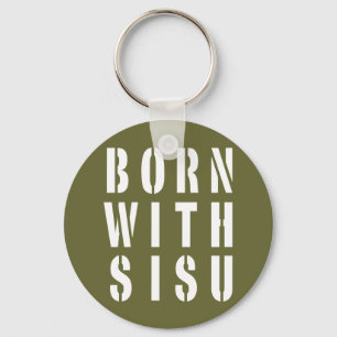 Born With Sisu Dark Keychain