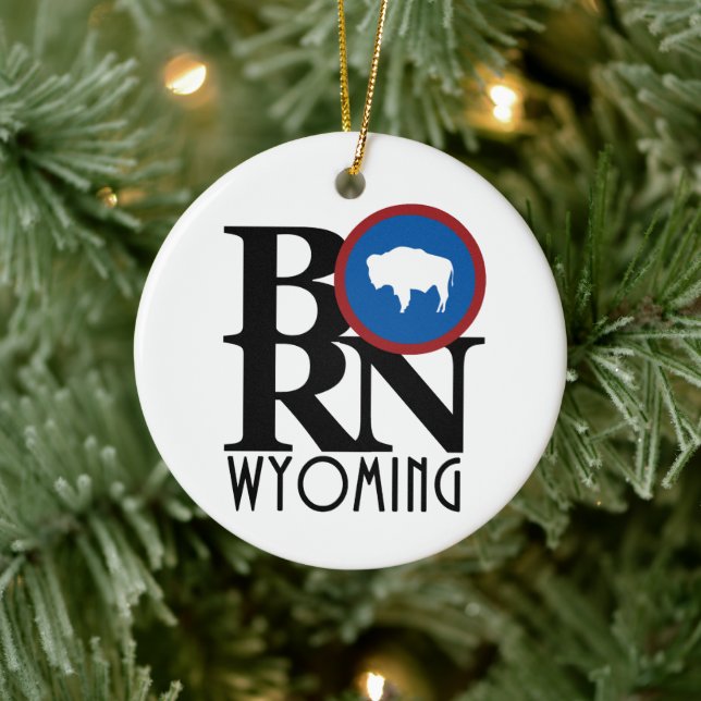 BORN Wyoming Ceramic Ornament (Tree)