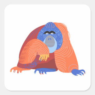 Bornean Orangutan  Square Sticker