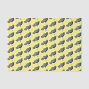 Bornean peacock-pheasant bird cartoon illustration tissue paper
