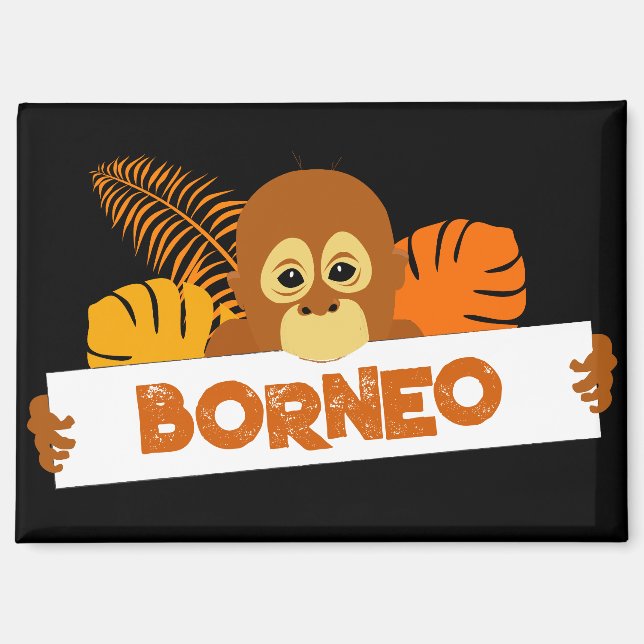 Borneo Cute Orangutan Magnet (Recto)