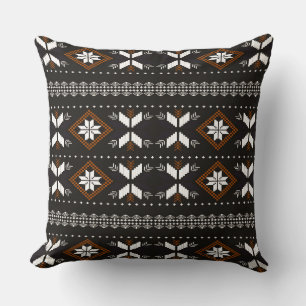 Borneo/Dayak tribal style pattern Throw Pillow
