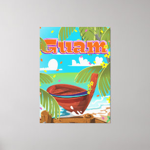 Borneo Island holiday travel poster. Canvas Print