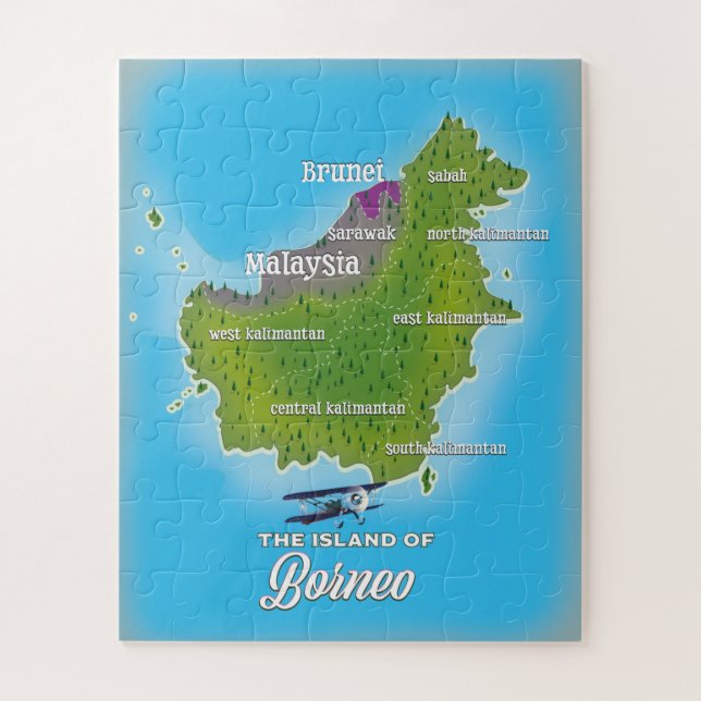 Borneo Map Jigsaw Puzzle (Vertical)
