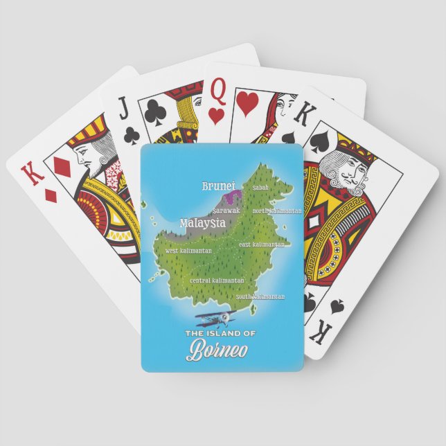 Borneo Map Playing Cards (Back)