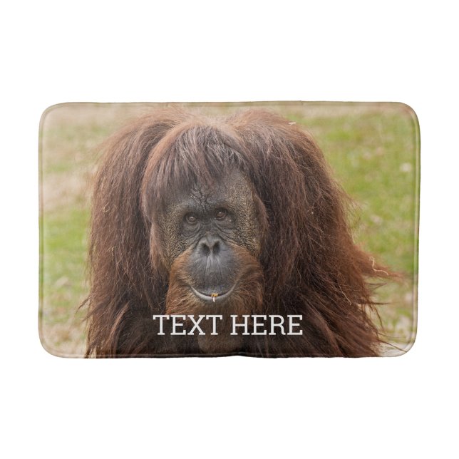 Borneo Orangutan Beautiful Photography Bath Mat (Front)