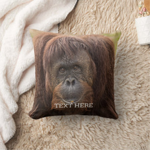 Borneo Orangutan Beautiful Photography Throw Pillow