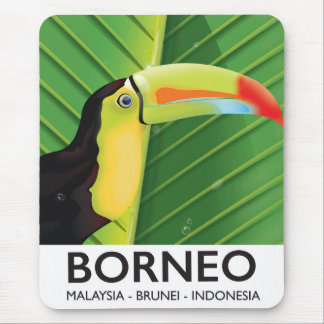 Borneo Toucan travel poster Mouse Pad
