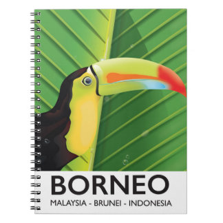 Borneo Toucan travel poster Notebook
