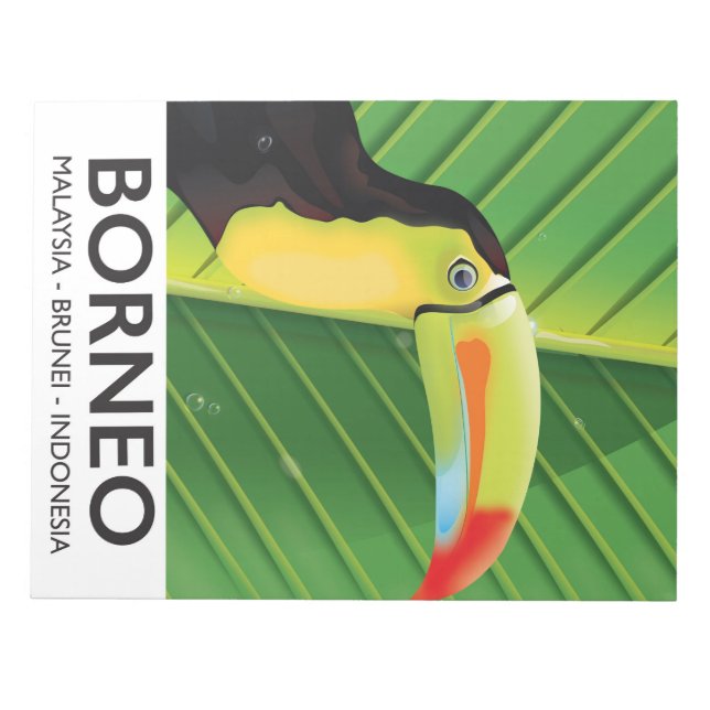 Borneo Toucan travel poster Notepad (Front)