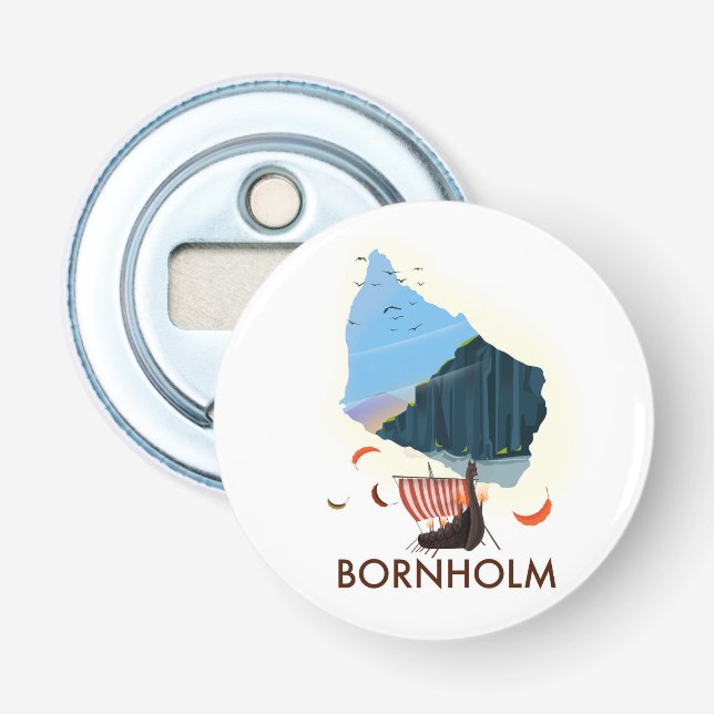 Bornholm Island Viking map Bottle Opener (Front)