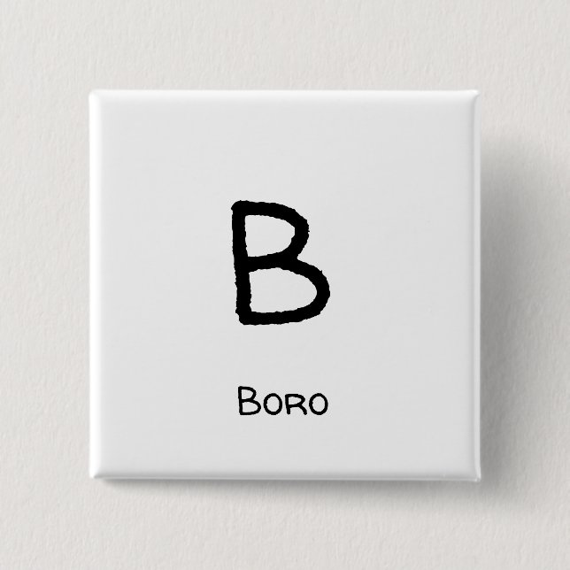 boro b 2 inch square button (Front)
