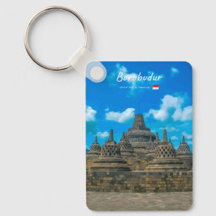 Borobudur, Indonesia - Ancient Buddhist Temple Cl Keychain