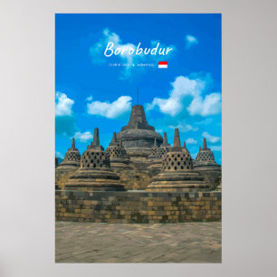 Borobudur, Indonesia - Ancient Buddhist Temple Poster
