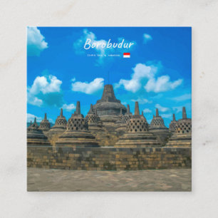 Borobudur, Indonesia - Ancient Buddhist Temple Square Business Card