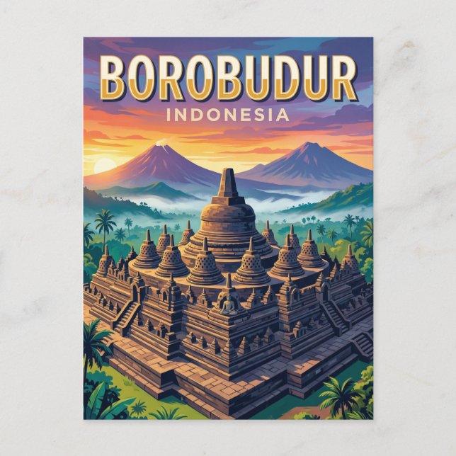 Borobudur Temple Indonesia Postcard (Front)