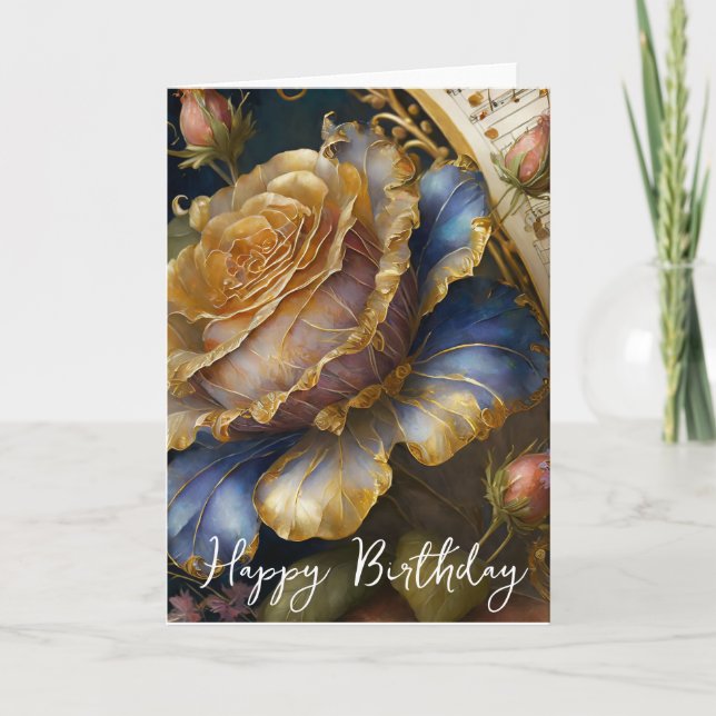 Boroque flowers birthday card (Front)