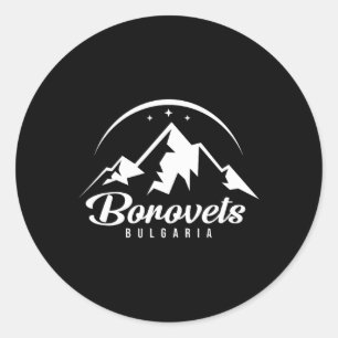 Borovets Bulgaria Ski Resort Skiing Snowboarding  Classic Round Sticker