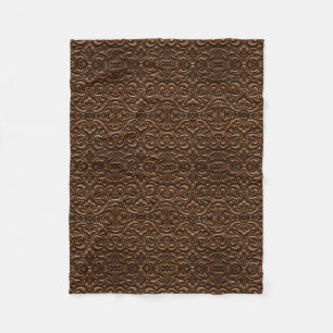 Borre Viking Style Faux Leather Pattern Fleece Blanket