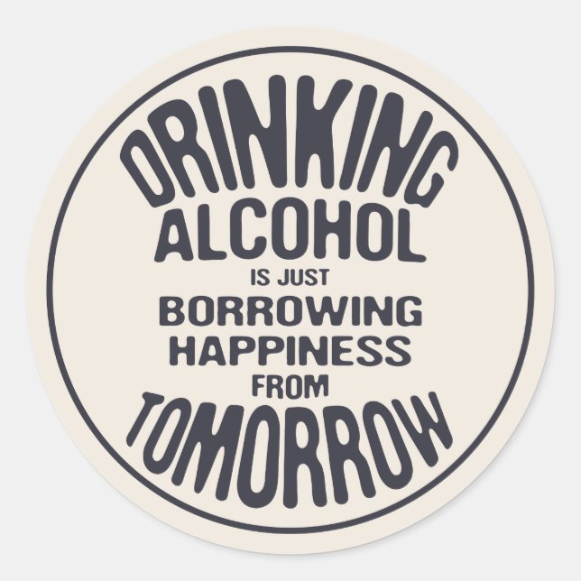 Borrowing Happiness Classic Round Sticker (Front)