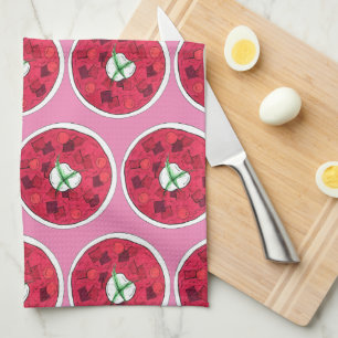 Borscht Eastern European Red Beet Beetroot Soup Kitchen Towel