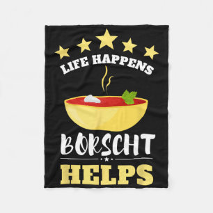 Borschtsch Beetroot Ukrainian Borscht 3 Fleece Blanket