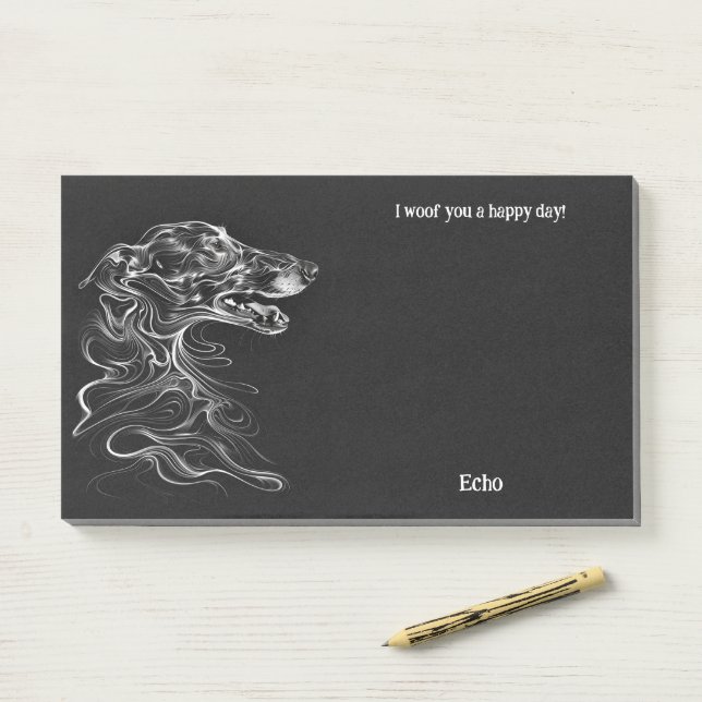 Borzoi Abstract Art Dog Name  Post-it Notes (On Desk)