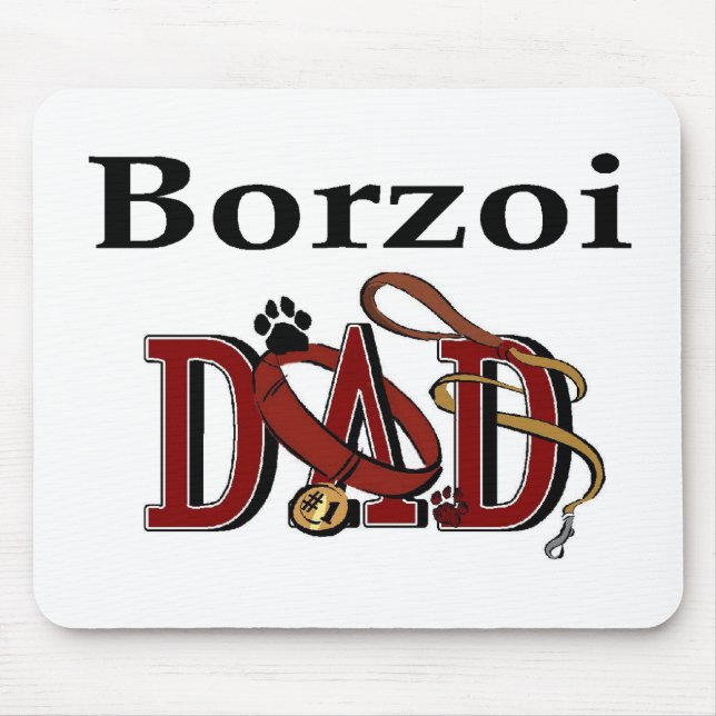 Borzoi Dad Gifts Mouse Pad (Front)