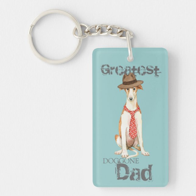 Borzoi Dad Keychain (Front)