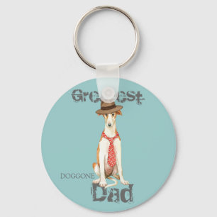 Borzoi Dad Keychain