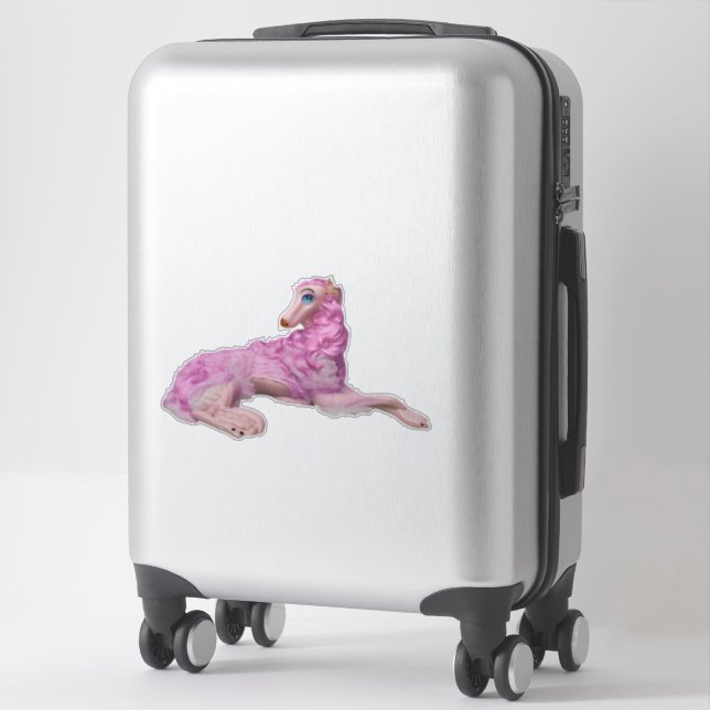 Borzoi Die Cut Vinyl Sticker (Suitcase)